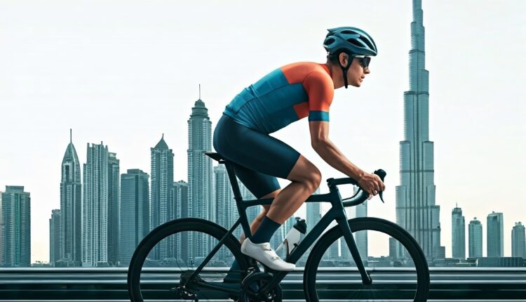 Cyclist at Sheikh Zayed Road