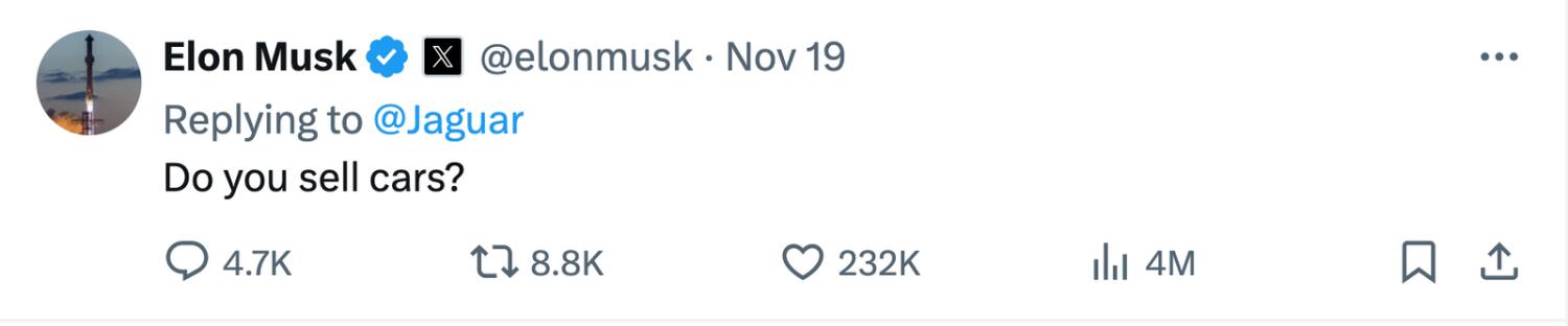 Elon's Tweet
