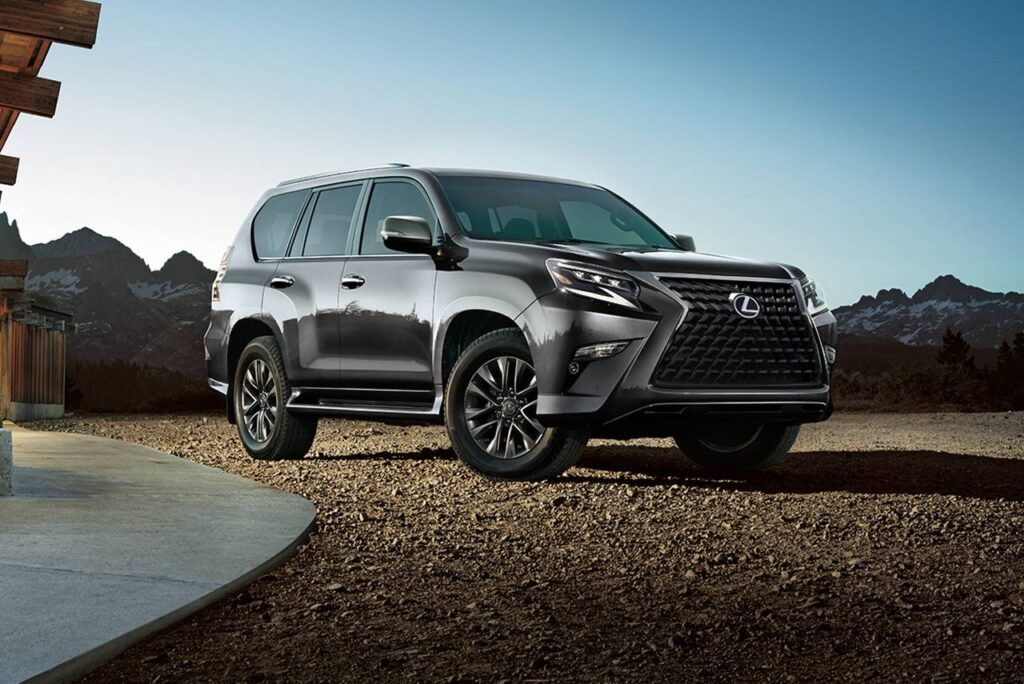 2023 Lexus GX 460 showcasing its bold design and off-road capability in UAE terrain.