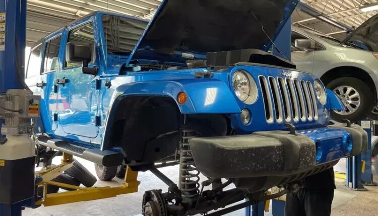 Jeep Wrangler Death Wobble repair in Dubai 4x4 workshop