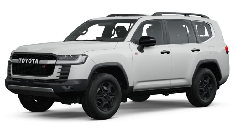 2025 Toyota Land Cruiser V6 Twin-Turbo SUV showcasing bold chrome grille, LED headlights, and luxury design for UAE market.