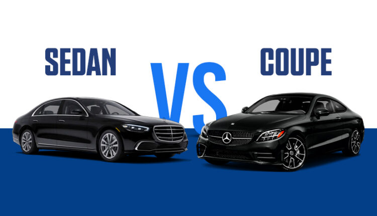 Side-by-side comparison of a sedan and a coupe, highlighting the design differences between the two vehicles.