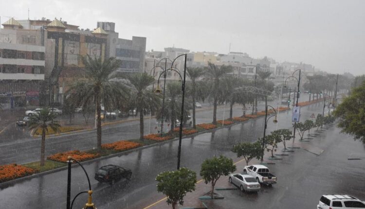 Heavy rainfall in the UAE causing slippery roads and potential flooding, emphasizing the importance of checking car insurance coverage.