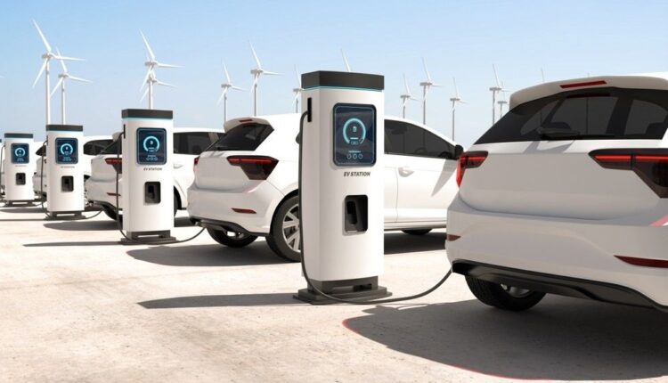 New Electric car charging at a Dubai station as EV adoption accelerates in 2026.