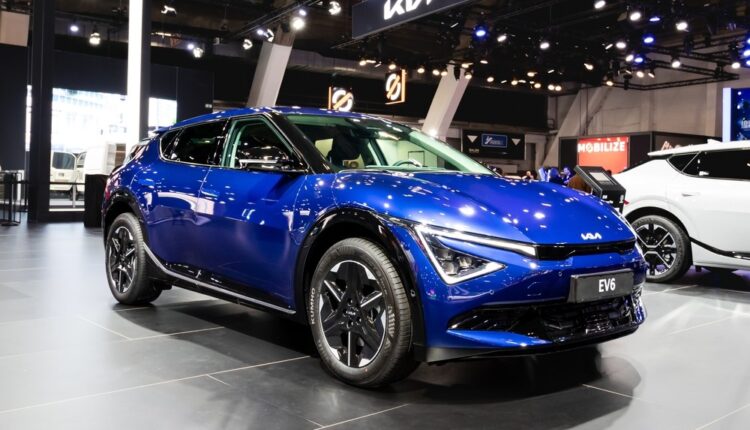 2026 Kia EV6 in UAE showroom – full exterior view of premium electric crossover