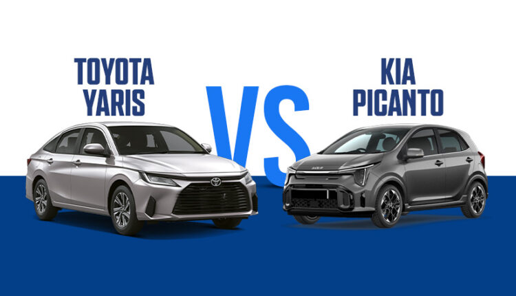 Toyota Yaris sedan vs Kia Picanto hatchback side by side comparison of Hatchbacks vs Compact Cars UAEUAE 2026