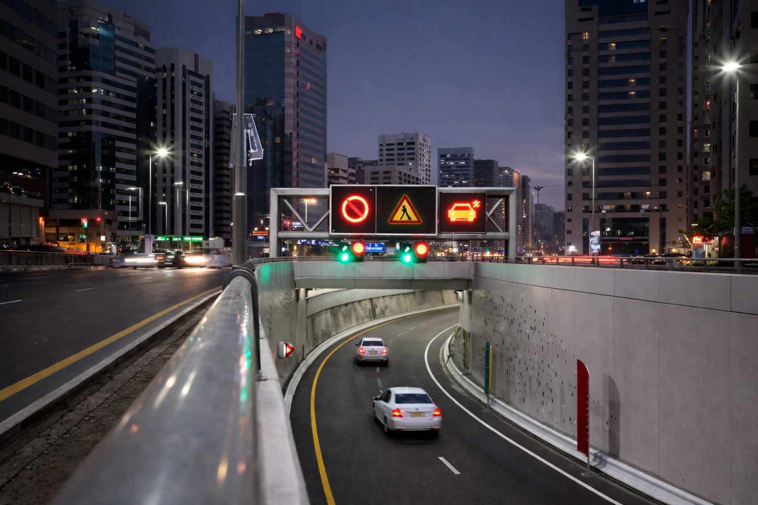 Dubai smart traffic management system on a major city road