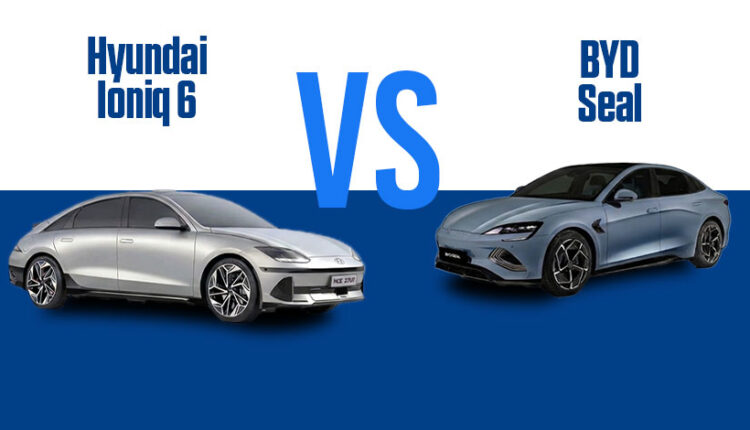 Hyundai IONIQ 6 vs BYD Seal electric sedan comparison for UAE buyers.|Arabwheels.ae