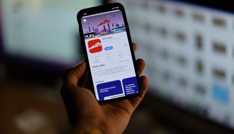 RTA Dubai app on a smartphone for Dubai driving license renewal|Arabwheels.ae